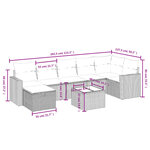 vidaXL Salon de jardin avec coussins 8Pièces mélange beige résine tressée