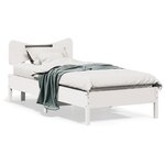 vidaXL Cadre de lit sans matelas blanc 90x200 cm bois de pin massif