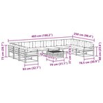 vidaXL Ensemble de canapés d'extérieur 11 Pièces Blanc et gris clair