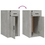 Armoire de bureau moderne grise béton 40 x 49 x 75 cm avec tiroir rangement pratique en bois d'ingénierie gris 02_0048291