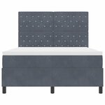 Lit à ressorts avec matelas vidaXL Gris foncé 140x190 cm Velours