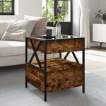 vidaXL Table basse avec LED Infinity chêne fumé 40x40x51 cm