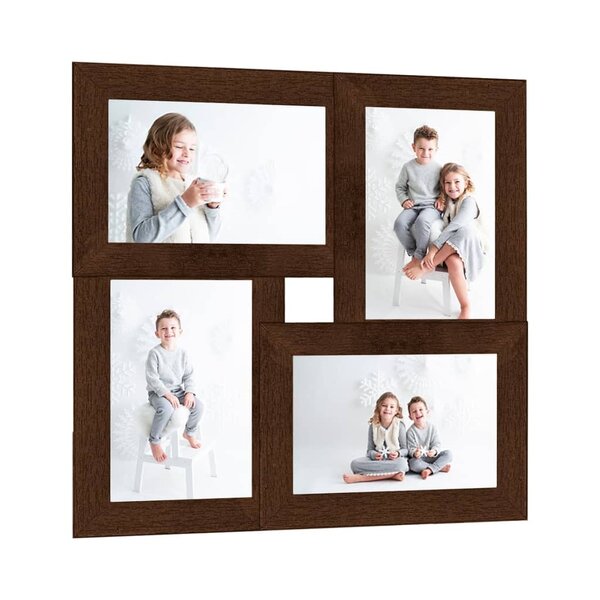 vidaXL Collage de cadres photo pour photo de 4x(13x18 cm) Marron MDF