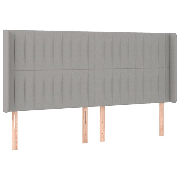 vidaXL Tête de lit avec oreilles Gris clair 183x16x118/128 cm Tissu