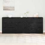 vidaXL Buffet 3 Pièces Chêne noir 181 x 30 x 70 cm Bois d'ingénierie