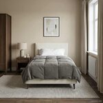 vidaXL Duvet d'hiver Matelassé Gris clair 135 x 200 cm Microfibre