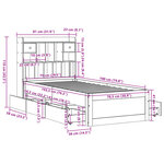 vidaXL Lit bibliothèque sans matelas 75x190 cm bois de pin massif