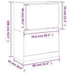 vidaXL Armoire à chaussures 2 tiroirs rabattables noir 80x42x108 cm