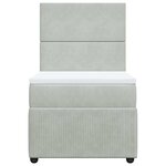 vidaXL Sommier à lattes de lit et matelas Gris clair 90x190 cm Velours