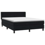 vidaXL Sommier à lattes de lit avec matelas noir 140x210 cm velours