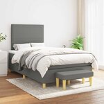 vidaXL Sommier à lattes de lit avec matelas gris foncé 120x190cm tissu