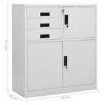 vidaXL Armoire de bureau Gris clair 90x40x102 cm Acier