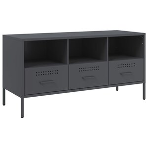 vidaXL Meuble TV anthracite 100 5x39x50 5 cm acier