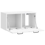vidaXL Meuble TV mural Montage mural Blanc brillant 59 5 x 31 x 30 cm