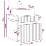 vidaXL Meuble de lavabo mural Blanc brillant 49 x 41 x 63 cm