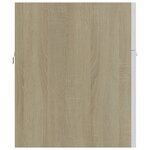 vidaXL Armoire d'évier Blanc et chêne sonoma 90x38 5x46 cm Aggloméré