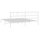 vidaXL Cadre de lit métal sans matelas et tête de lit blanc 183x213 cm