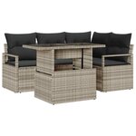 vidaXL Ensemble de canapé de jardin 5 Pièces Gris clair 100 x 55 x 73 cm