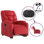 vidaXL Fauteuil inclinable électrique rouge similicuir
