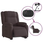 vidaXL Fauteuil inclinable électrique marron foncé tissu