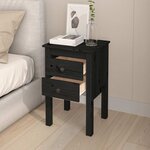 vidaXL Tables de chevet 2 Pièces Noir 40x35x61 5 cm Bois de pin massif