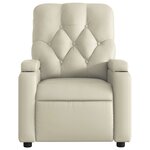 vidaXL Fauteuil inclinable Crème Similicuir