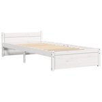 vidaXL Cadre de lit sans matelas blanc bois massif 75x190 cm