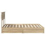 vidaXL Lit de Rangement Chêne Sonoma 160 x 200 cm Bois d'ingénierie