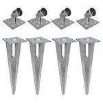 vidaXL Piquets de poteau d'appui 4 Pièces Acier