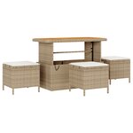 Canapés de jardin 10 pièces avec coussins Beige Poly Rotin Acacia