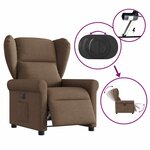vidaXL Fauteuil inclinable électrique Marron Tissu