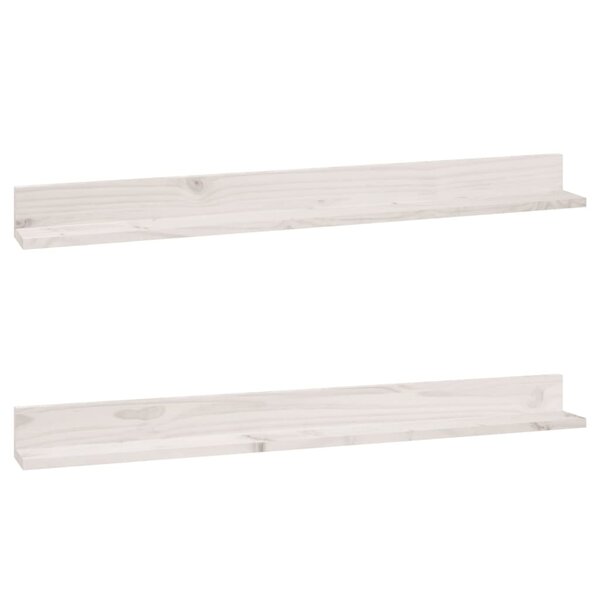 vidaXL Étagères murales 2 Pièces Blanc 110x11x9 cm Bois de pin massif