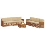 vidaXL Ensemble de canapés d'extérieur 9 pc Naturel et Beige