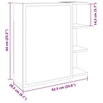 vidaXL Armoire à miroir de salle de bain vieux bois 62 5x20 5x64 cm