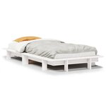 vidaXL Cadre de lit sans matelas blanc 75x190 cm bois de pin massif