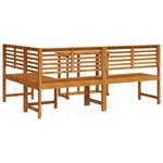 Set de bistro de jardin 3 pièces en bois massif d'acacia
