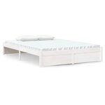 vidaXL Cadre de lit sans matelas blanc bois massif 135x190 cm