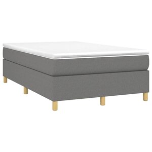 vidaXL Sommier à lattes de lit avec matelas gris foncé 120x190cm tissu
