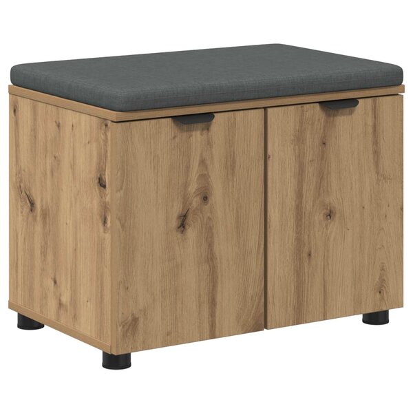 vidaXL Banc d'entrée avec coussin Chêne artisanal 60 x 38 x 46 cm