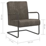 vidaXL Chaise cantilever Gris clair Velours