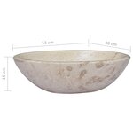 vidaXL Lavabo Crème 53x40x15 cm Marbre