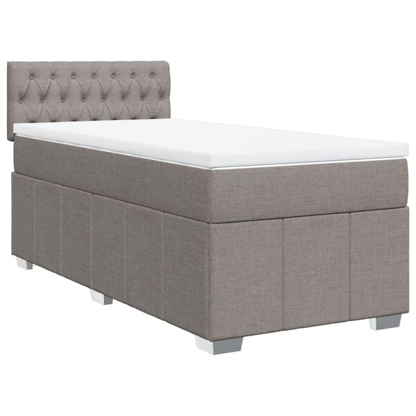 vidaXL Sommier à lattes de lit avec matelas Taupe 80x200 cm Tissu