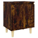 vidaXL Tables de chevet et pieds en bois 2 Pièces Chêne fumé 40x30x50 cm