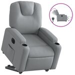 vidaXL Fauteuil inclinable électrique gris clair tissu