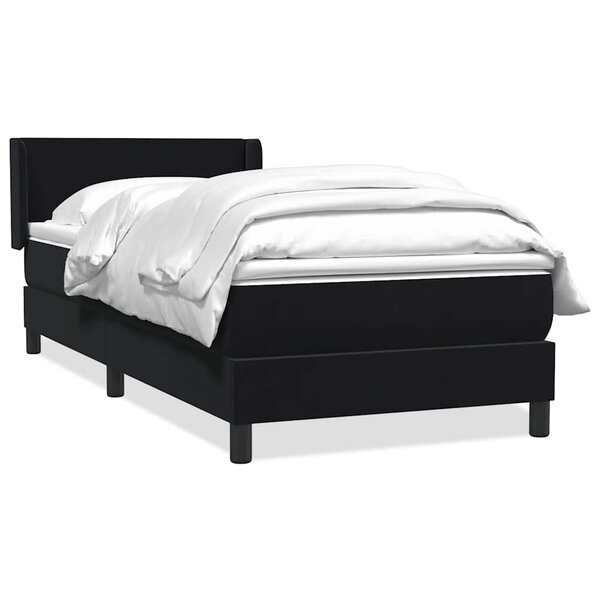 vidaXL Sommier à lattes de lit avec matelas noir 90x210 cm velours
