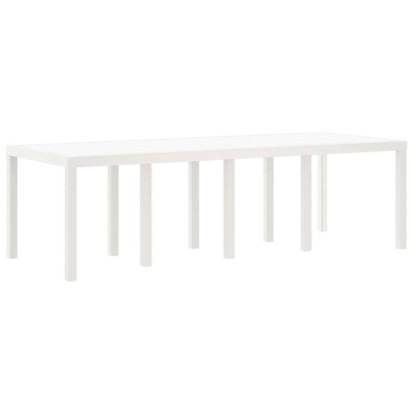 vidaXL Table de jardin pour repas Blanc 250 x 100 x 73 cm polyrotin