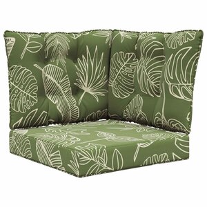 vidaXL Coussin de canapé d'extérieur 3 Pièces Modèle feuille Polyester