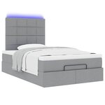 vidaXL Cadre de lit ottoman et matelas gris clair 120x200 cm tissu