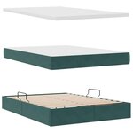 vidaXL Lit de rangement LED avec matelas Vert foncé 140 x 200 cm