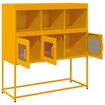vidaXL Buffet jaune moutarde 100 5x39x107 cm acier laminé à froid